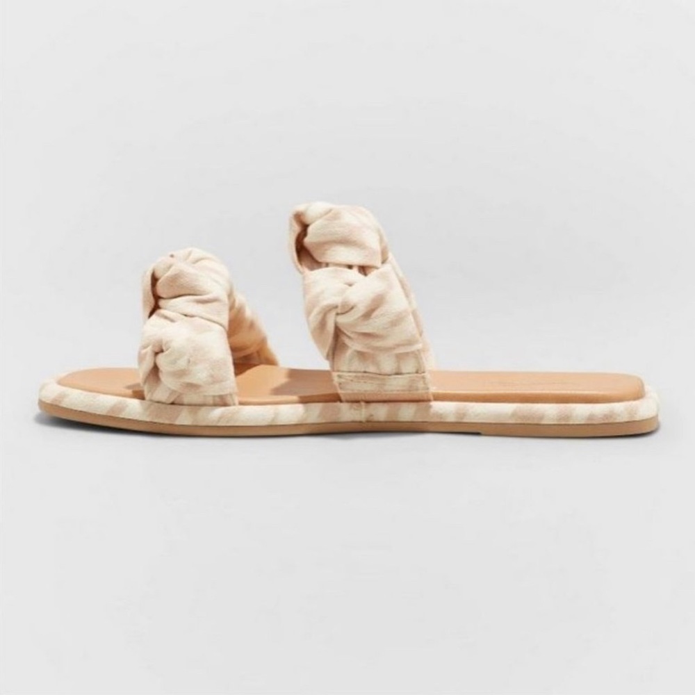 Women's Meg Knotted Slide Sandals - Universal Thread™ Almond Size 6.5 - Picture 2 of 7